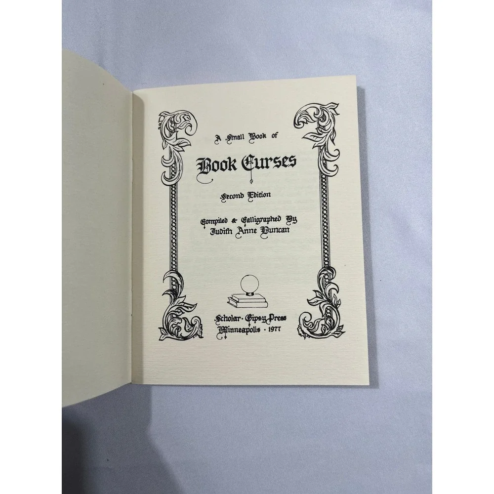 A Small Book of Book Curses Booklet 2nd Edition Vintage 1977 Scholar Gipsy Press